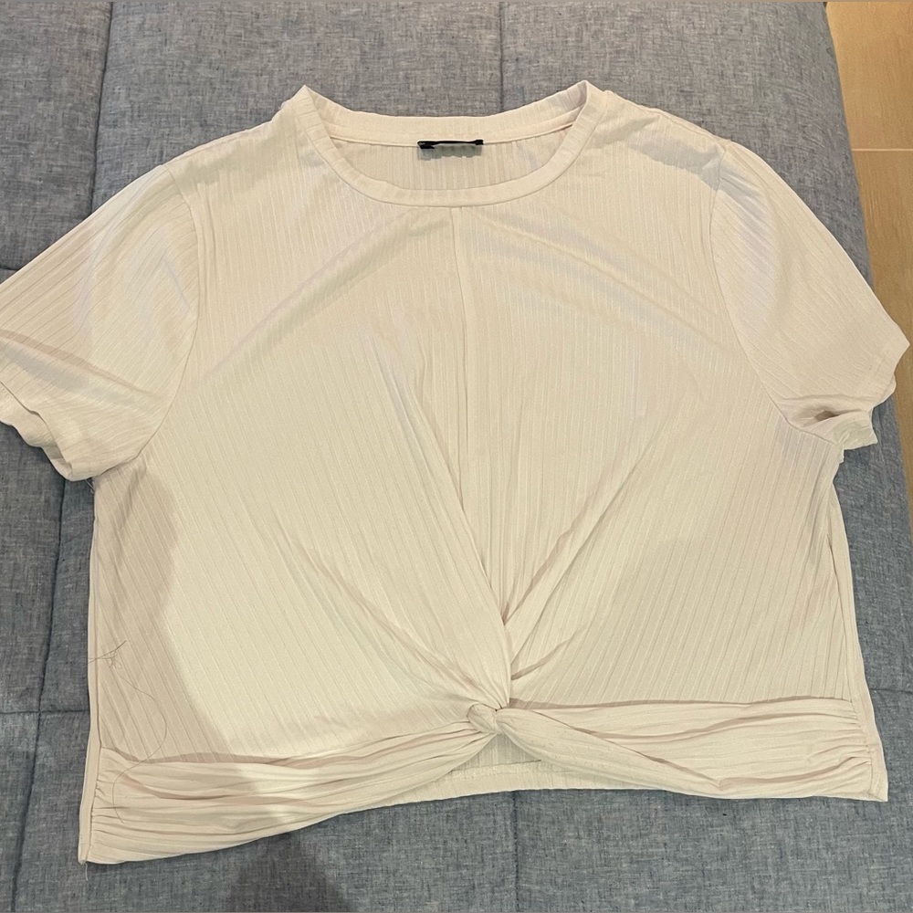 Shein white ribbed shirt
